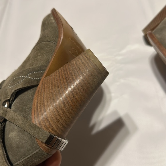 ETOILE ISABEL MARANT WESTERN ANKLE SUEDE BOOTIE SIZE 35 COLOR OLIVE GREEN - Picture 12 of 16